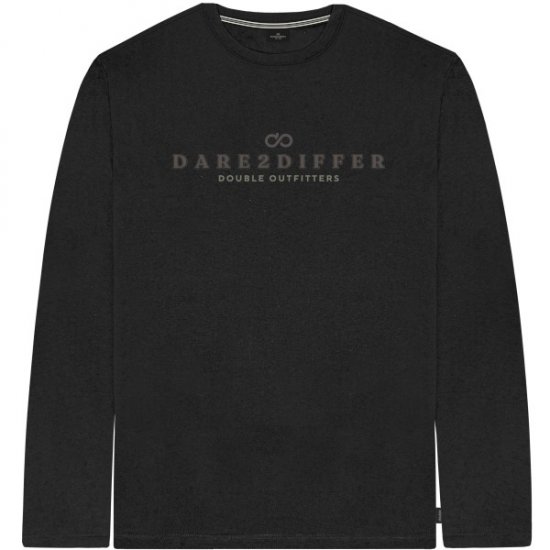 Double Outfitters TS-9172 Long Sleeve T-Shirt Print Black - T-shirts - T-shirts Homme Grande Taille