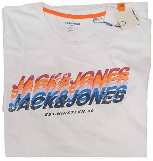 Jack & Jones Tyler T-shirt White - T-shirts - T-shirts Homme Grande Taille