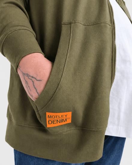 Motley Denim Copenhagen Hoodie Dark Khaki - Sweatshirts & hoodies - Sweatshirts/Hoodies grande taille homme