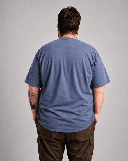 Motley Denim Milan T-shirt Indigo clair - T-shirts - T-shirts Homme Grande Taille