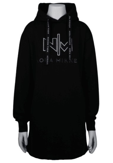 Nora Mikken KADRI WHITE Long Hoodie Black - Sweatshirts & hoodies - 
