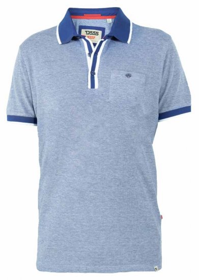 D555 Viper Melange Pique Polo Navy Twist - Polos - Polos homme grande taille