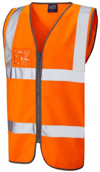Leo Rumsam Zip Front Waistcoat Hi-Vis Orange - Vêtements de travail - Vêtements de travail grandes tailles