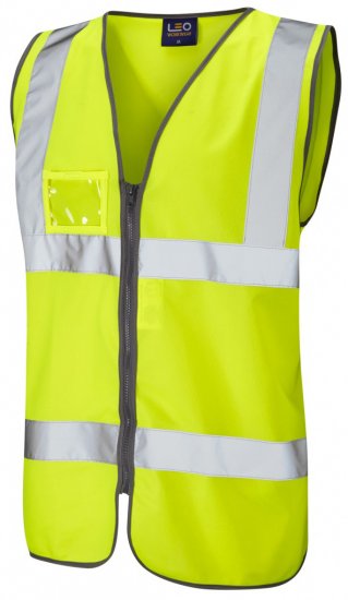 Leo Rumsam Zip Front Waistcoat Hi-Vis Yellow - Vêtements de travail - Vêtements de travail grandes tailles