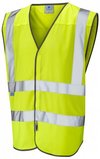 Leo Arlington Coolviz Waistcoat Hi-Vis Yellow - Vêtements de travail - Vêtements de travail grandes tailles