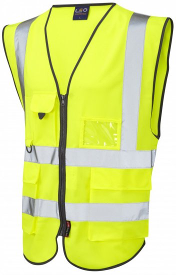 Leo Lynton Superior Waistcoat Hi-Vis Yellow - Vêtements de travail - Vêtements de travail grandes tailles